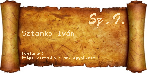 Sztanko Iván névjegykártya
